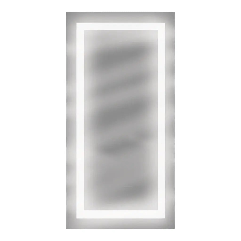 Modern Rectangular Sandblasted Mirror with Integrated LED Lighting Spiegel Weltt