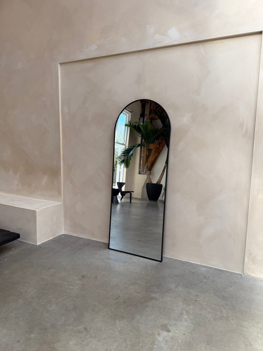 Moon Loft Rectangular Wall Mirror - Industrial Chic Style - 180cm x 70cm Black Mirrorum