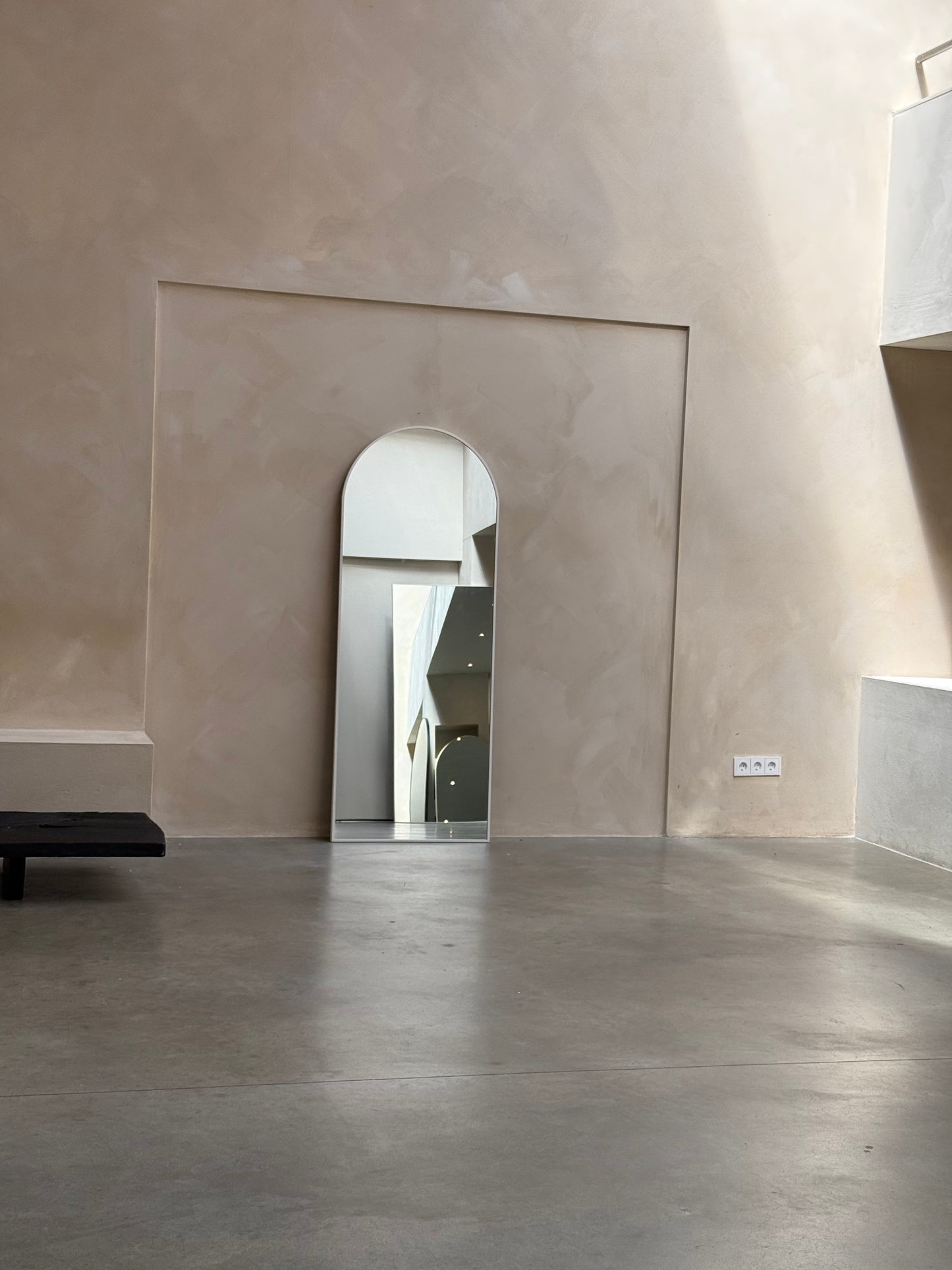 Mini Loft Moon Wall Mirror - Modern and Minimalist Design - 180cm x 70cm White Mirrorum