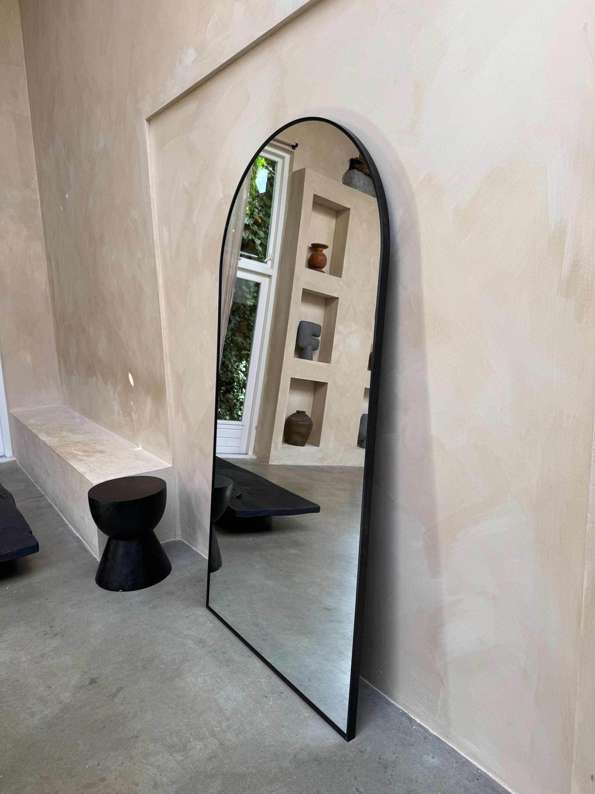 Moon Loft Wall Mirror - Minimalist Industrial Style - 200cm x 100cm Black Mirrorum