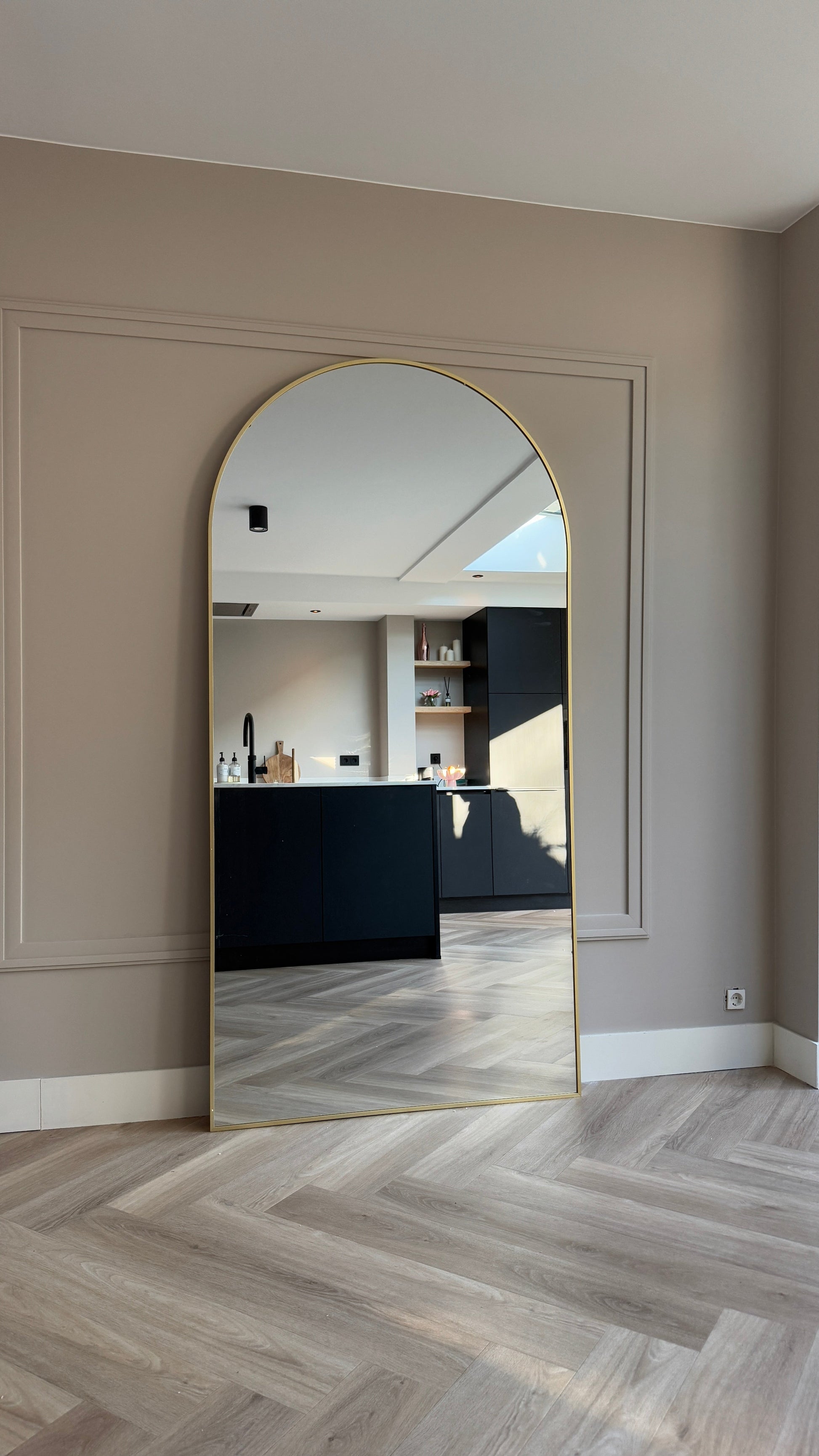 Moon Loft Rectangular Mirror - Large Format 200x100 cm, Gold Finish Mirrorum