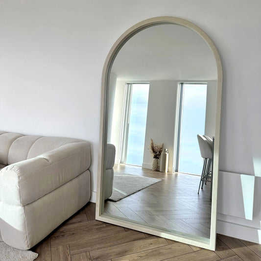 Tamara XL Arched Wall Mirror - Industrial Concrete Finish - 190 x 110 cm Spiegel Weltt