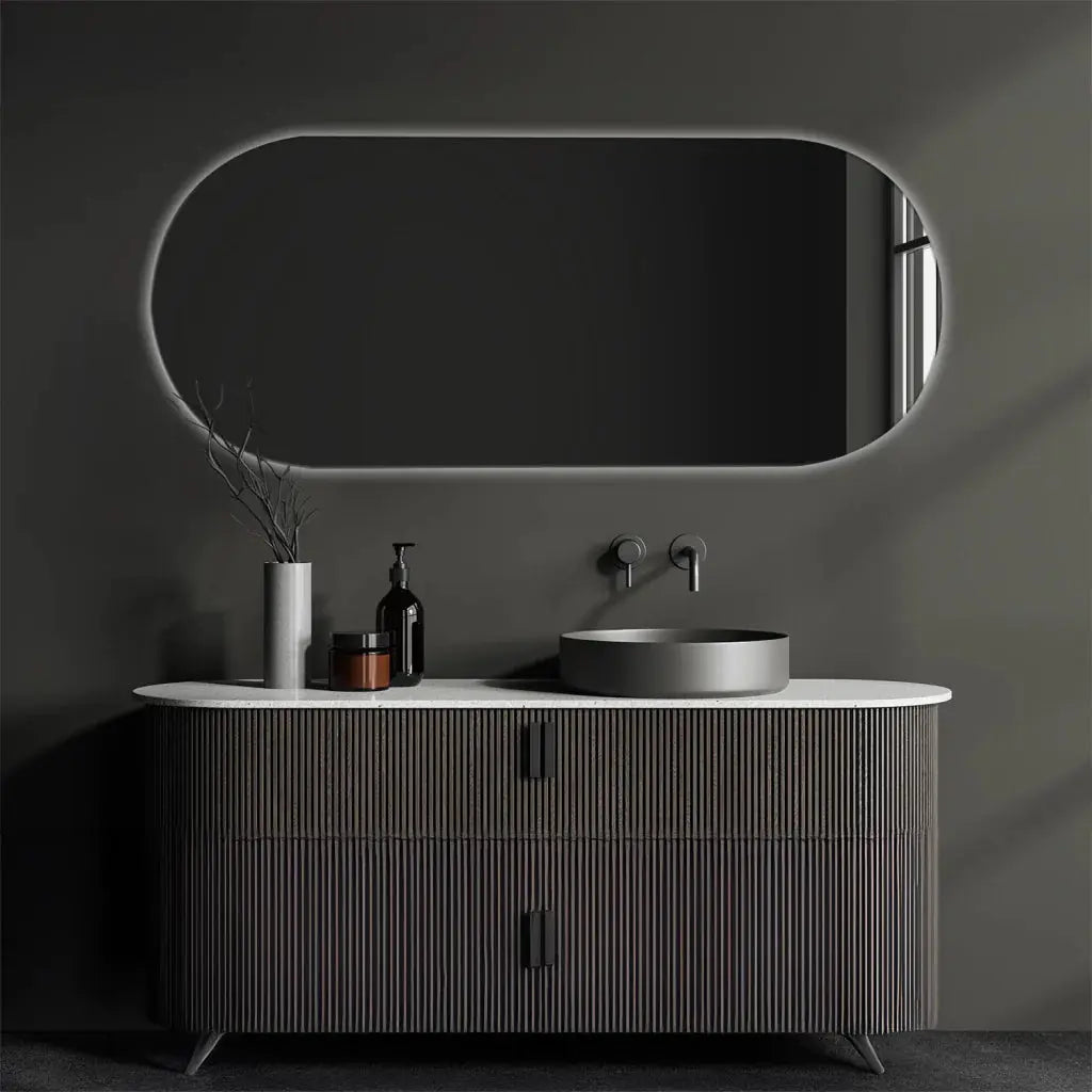 Slim Round Mirror with LED - Elegant and Modern Lighting Spiegel Weltt